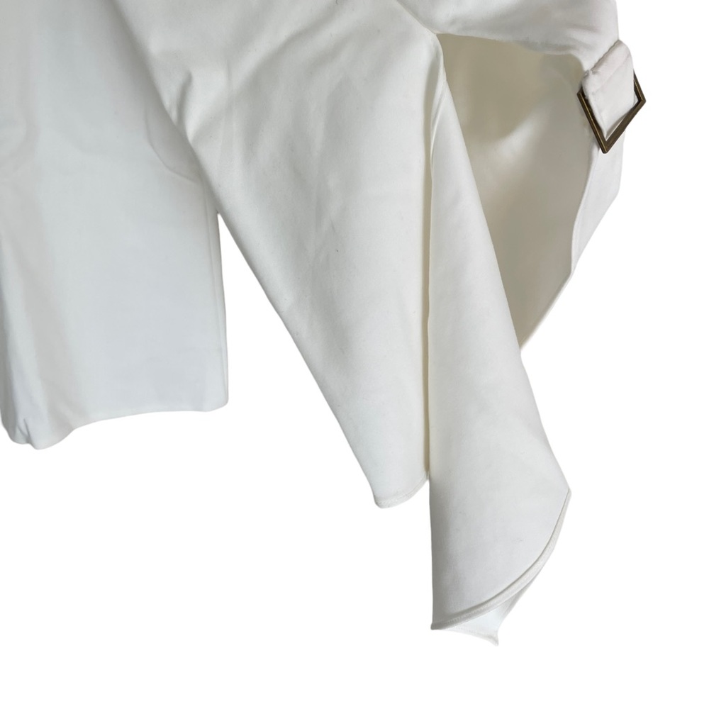 New Tibi White Off Shoulder Balloon Buckle Sleeves Size 2 - Picture 2 of 6